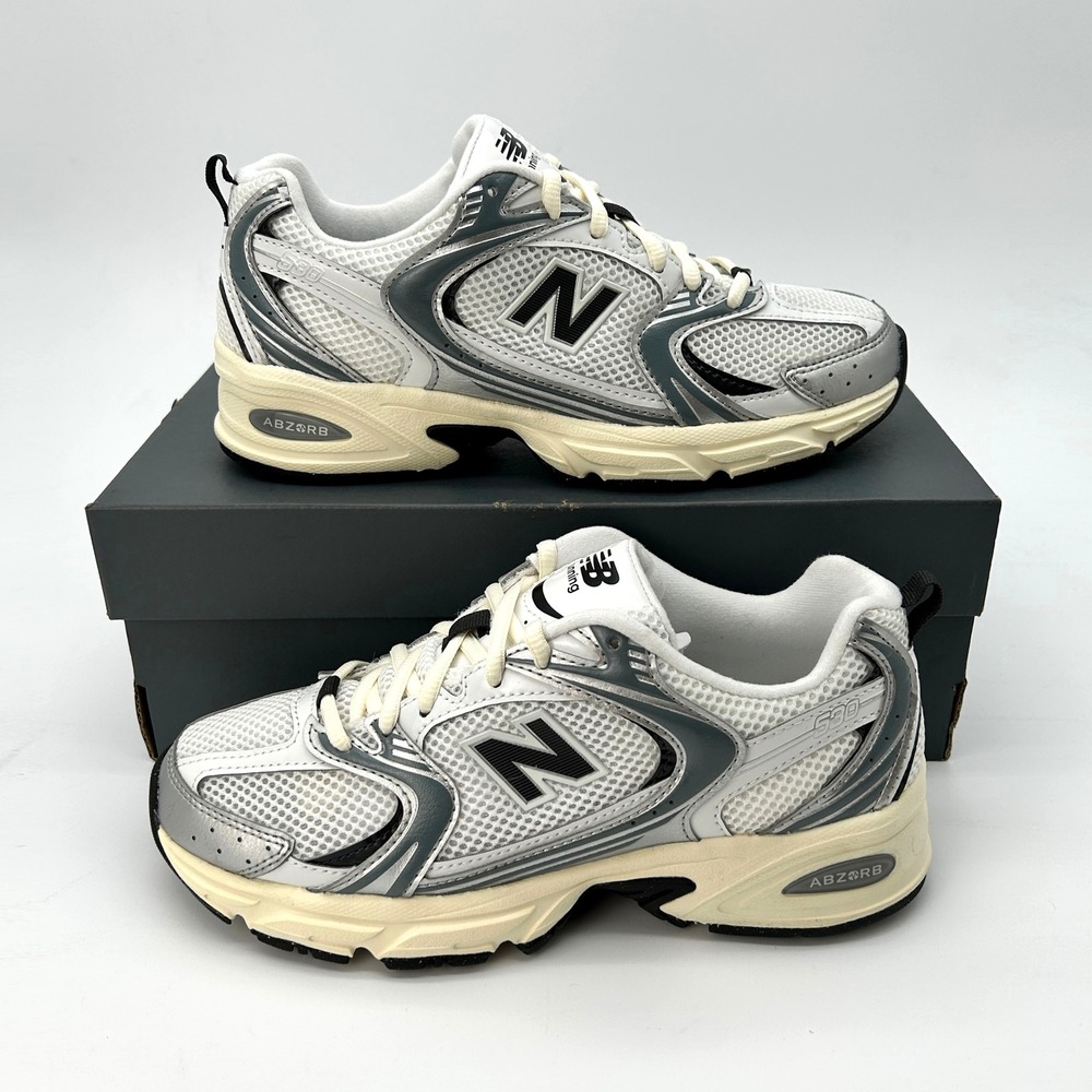 New Balance 530 Sneakers Mens Size 5.5 Womens Size 7 White Silver NEW U530ESA